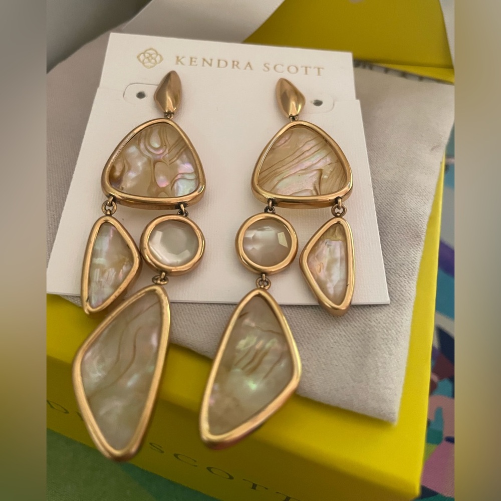 Kendra Scott Margot Vintage Gold Statement Earrings
